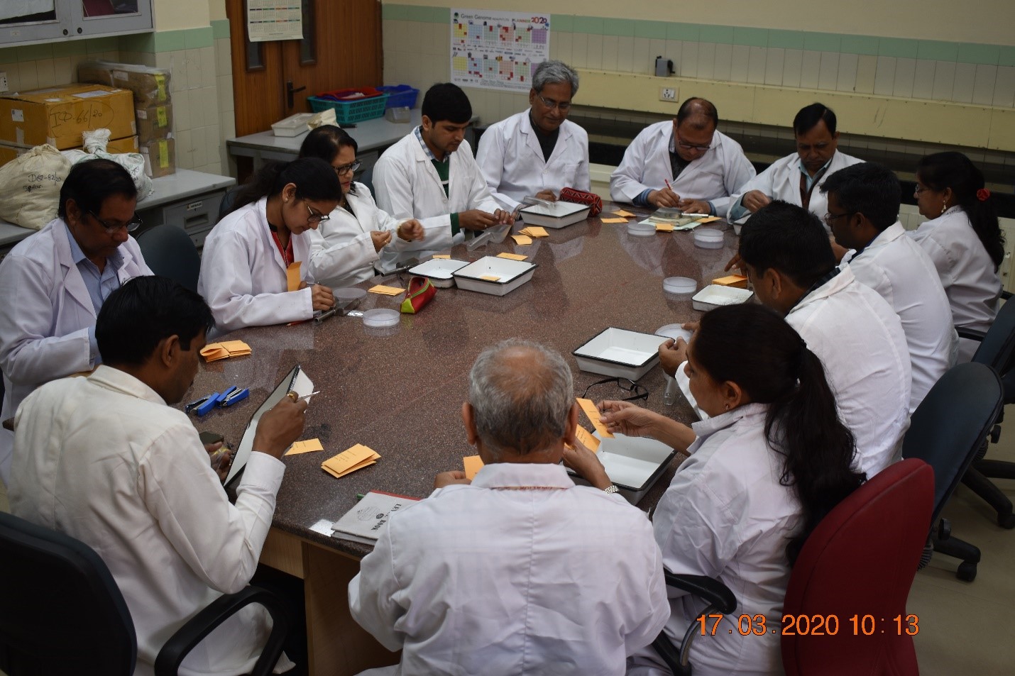 Visual inspection of germplasm in Joint lab, Plant Quarantine Division, ICAR-NBPGR, New Delhi